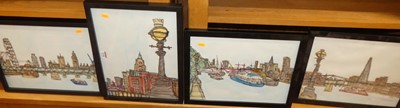 Lot 1118 - J. Gray - London landmarks, set of four...