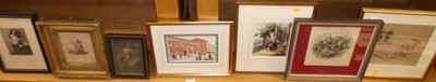 Lot 1131 - Assorted prints and watercolours, to include...