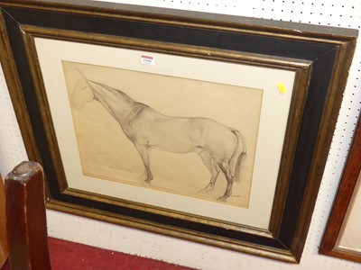 Lot 1150 - William Ward - Horse study, pencil drawing,...