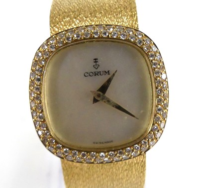 Lot 1341 - A lady's Corum 18ct yellow gold manual wind...