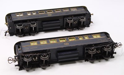 Lot 193 - 1926-41 two Hornby Riviera Blue Train coaches,...