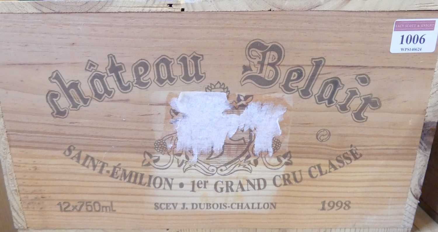 Lot 1006 - Château Belair 1er Grand Cru Classe, 1998,...
