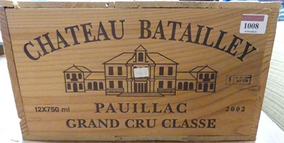 Lot 1008 - Château Batailley, 2002, Pauillac, 12 bottles,...