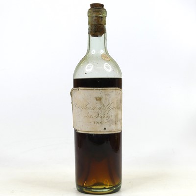 Lot 1202 - Château d'Yquem, 1916, Sauternes, one bottle