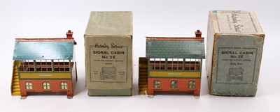 Lot 298 - Two 1935-9 Hornby Signal Cabin No.2E blue...