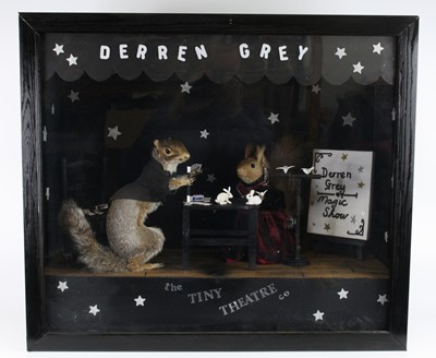 Lot 1416 - A pair of taxidermy anthromorphic Derren Grey...