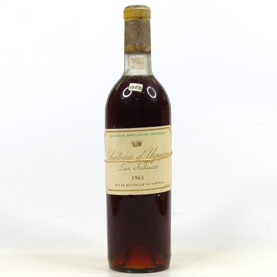 Lot 1223 - Château d'Yquem, 1963, Sauternes, one bottle