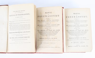 Lot 1020 - Freemasonry, a collection of volumes to...