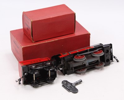 Lot 181 - Post-war Hornby M1 loco & tender, red body &...