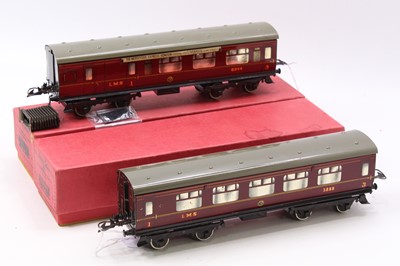 Lot 190 - Two 1937-41 Hornby No.2 corridor coaches, LMS....