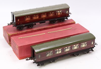 Lot 192 - Two 1937-41 Hornby No.2 corridor coaches, LMS...