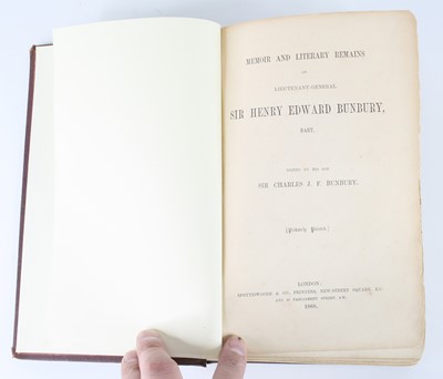 Lot 1038 - Bunbury, Sir Charles J.F. (ed): Memoir And...