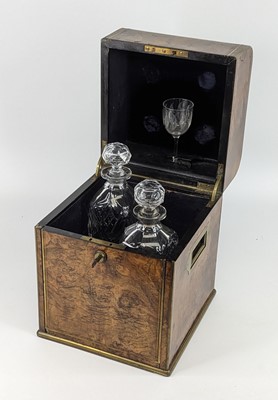 Lot 1363 - A Victorian burr walnut decanter box, with...