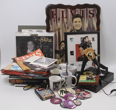 Lot 755 - Two large boxes of Elvis Presley memorabilia...