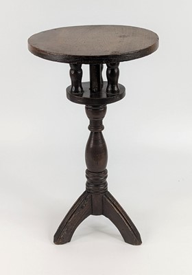 Lot 1569 - An oak lace maker's candle stand, 19th century,...