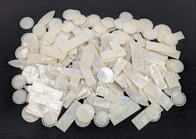 Lot 1431 - A collection of Chinese carved mother of pearl...