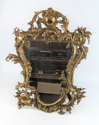 Lot 1579 - A large brass easel mirror, 19th century, in...