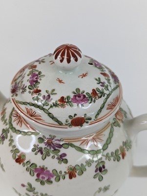 Lot 1099 - A Lowestoft porcelain teapot, circa 1780, of...