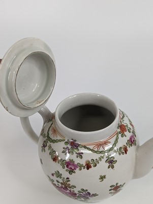 Lot 1099 - A Lowestoft porcelain teapot, circa 1780, of...