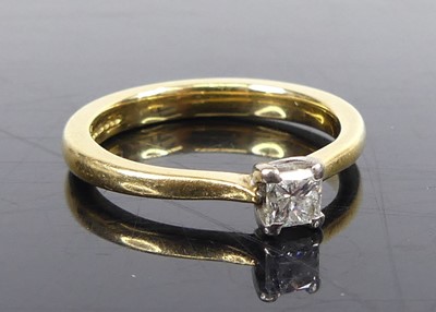 Lot 2671 - An 18ct yellow and white gold diamond...