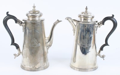 Lot 1197 - An Edwardian silver coffee and hot water pot...