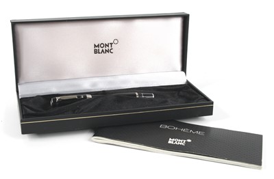 Lot 1368 - A Montblanc Boheme Noir retractable fountain...