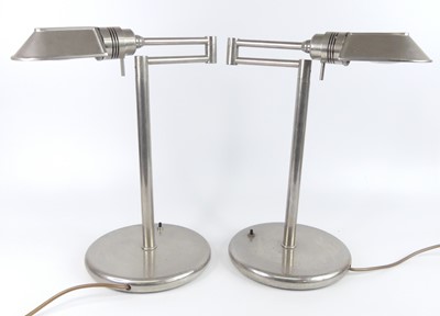 Lot 162 - A pair of contemporary chromed metal desk...