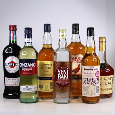 Lot 1413 - Mixed spirits, to include The Famous Grouse...