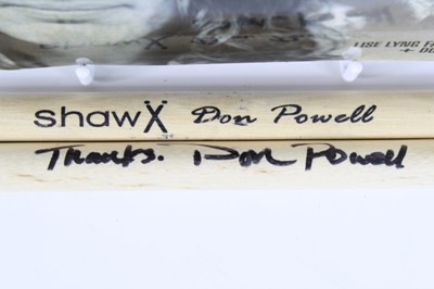 Lot 783 - Don Powell, a pair of Shaw X drumsticks, each...