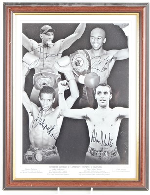 Lot 814 - British World Champion Boxing Legends, a black...