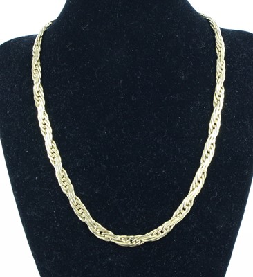 Lot 1277 - A 18ct yellow gold filed rope style neck chain,...