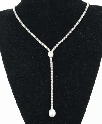 Lot 1307 - A Fope 18ct white gold lariat style diamond...