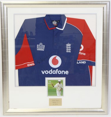 Lot 824 - A replica England International Cricket shirt,...