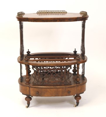 Lot 1574 - A Victorian figured walnut and marquetry...