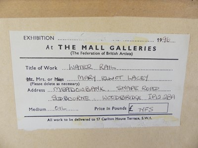 Lot 231 - Mary Elliot Lacey (b.1923) - Water Rail, oil...