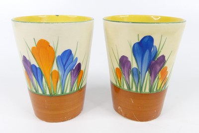 Lot 28 - A pair of 1930s Clarice Cliff Crocus pattern...