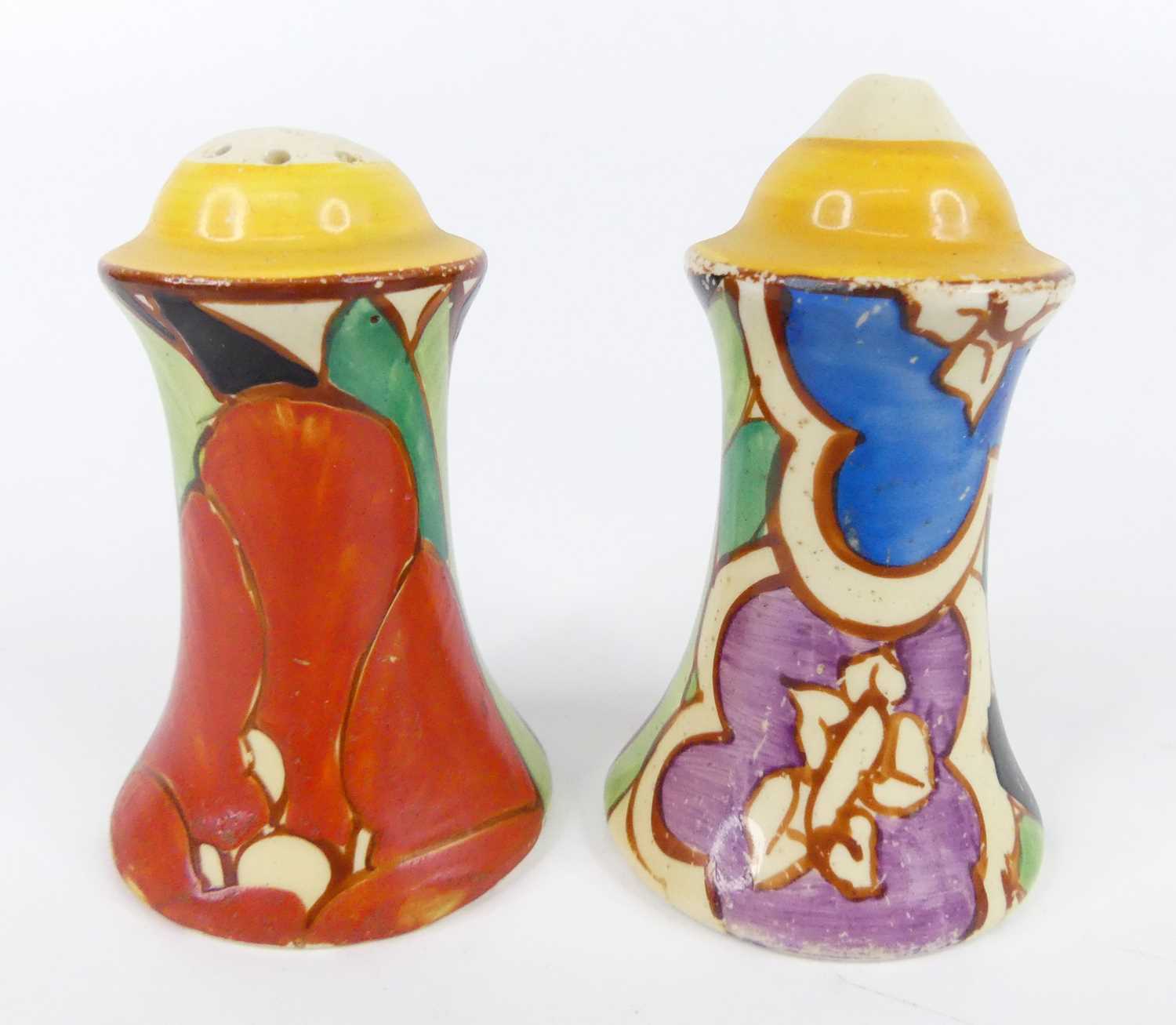Lot 34 - A pair of 1930s Clarice Cliff Gardinia (Red)...