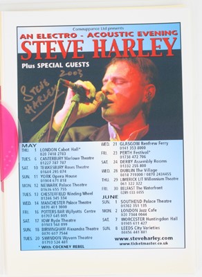 Lot 503 - Steve Harley, an itinerary for the 2003 UK...