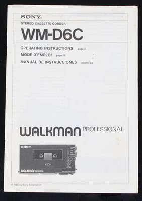 Lot 510 - Sony Walkman Professional Stereo...