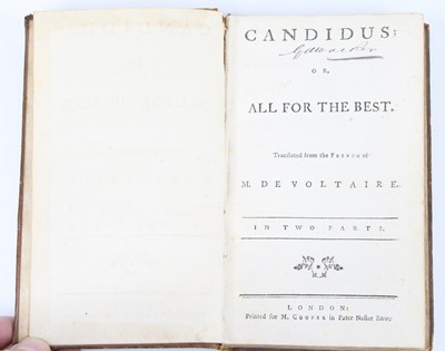 Lot 1018 - M. De Voltaire, Candidus or All for the Best....