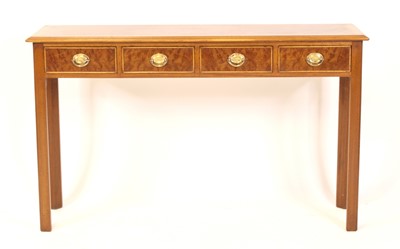 Lot 1544 - A walnut and figured walnut hall table in the...