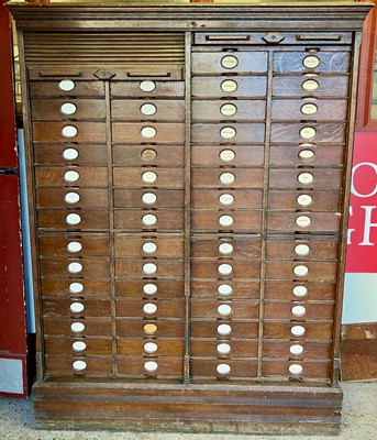 Lot 294 - A large 1920s Amberg's oak office filing...