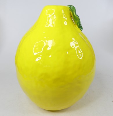 Lot 8 - A modern pottery vase, in the form of a lemon,...