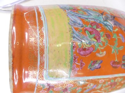 Lot 13 - A Chinese Canton porcelain vase, enamel...