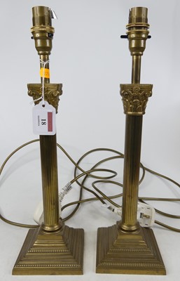 Lot 18 - A pair of Laura Ashley brass corinthian column...