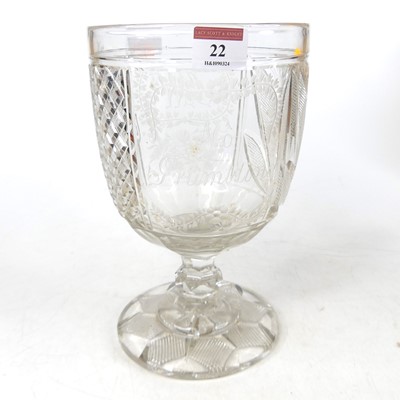 Lot 22 - A 19th century cut glass oversize rummer,...