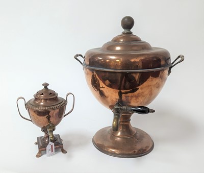 Lot 23 - A 19th century copper samovar, h.41cm;...