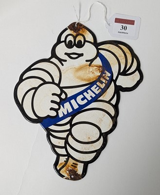 Lot 30 - An enamel on metal Michelin advertising sign,...