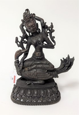 Lot 36 - A Chinese bronzed figure of a deity, h.30cm