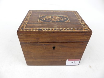 Lot 41 - A 19th century rosewood and Tunbridge inlaid...